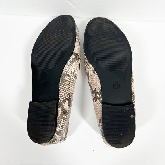 American Eagle Women’s Size 11 Beige Brown Animal Snake Skin Print Loafer Flat - Picture 6 of 9